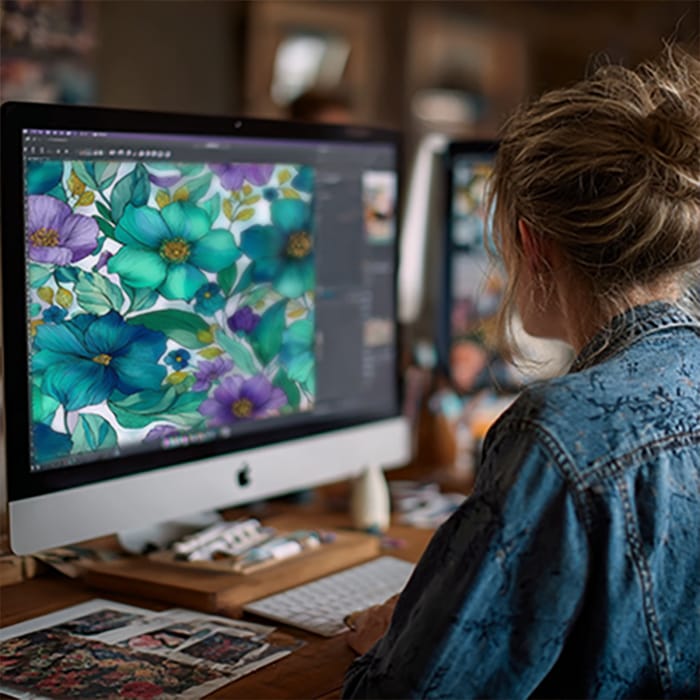 Technical file preparation showing panel layout and color proofing