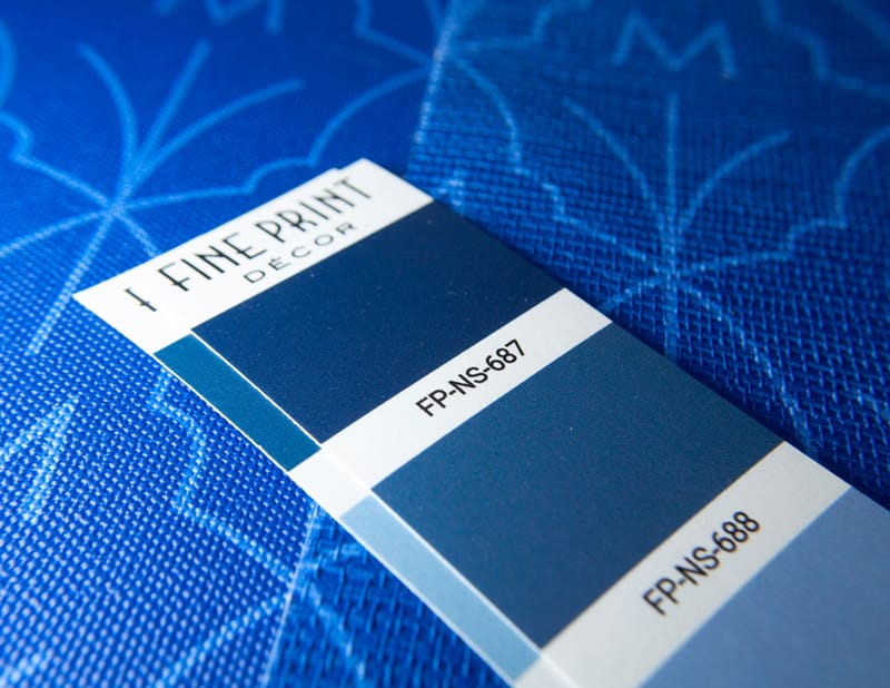 Closeup of the same pattern printed on two different material textures