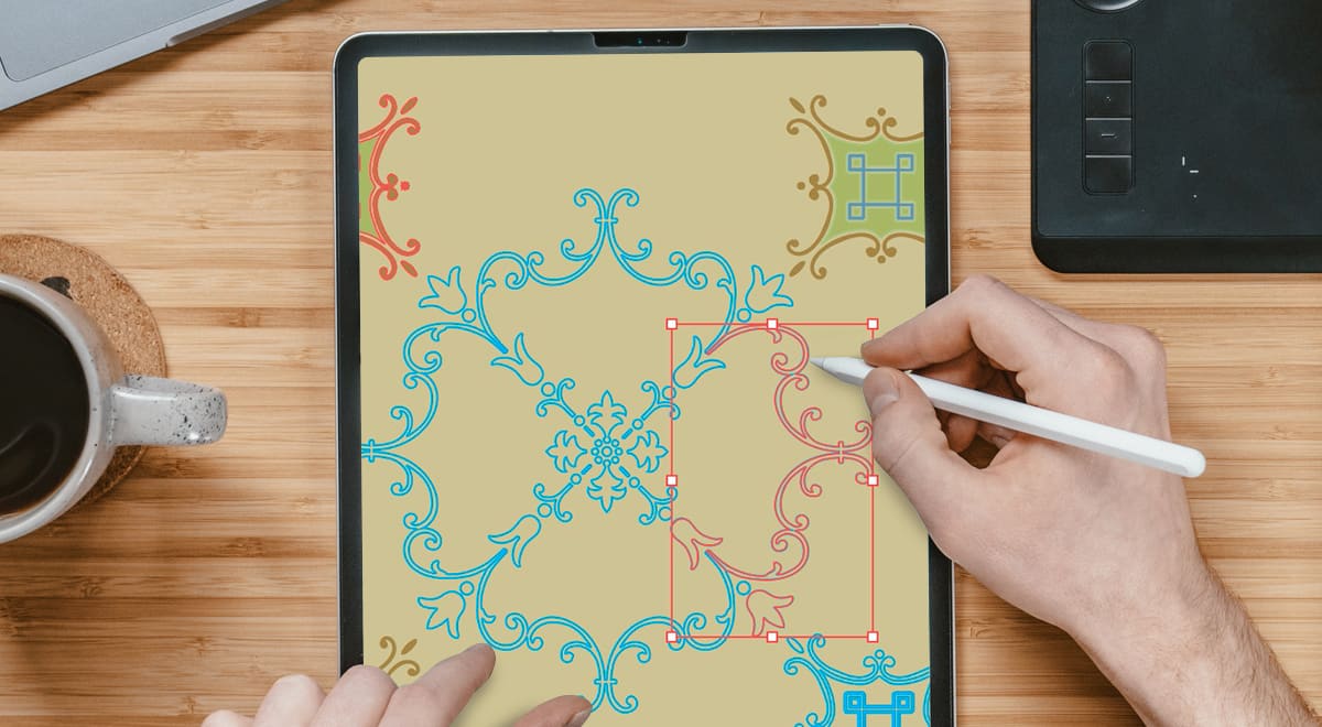 Isolating a wallpaper pattern's colors for separation on a tablet