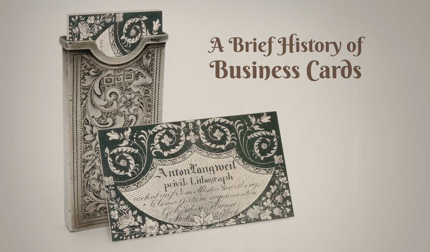 picture of an 18th century business card