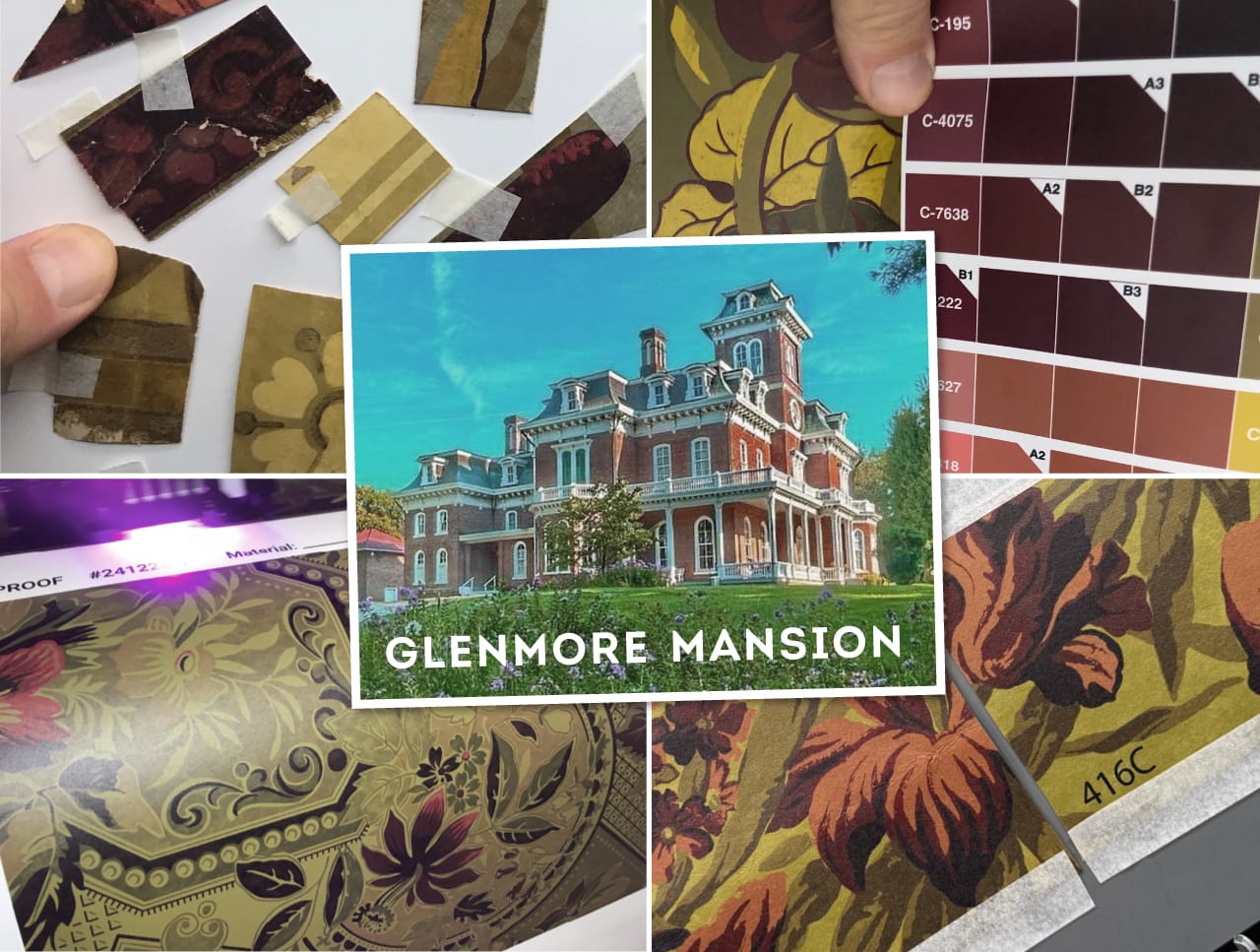 Photo of Recreating Glenmore Mansion's 1882 Foyer Wallpaper From Damaged Fragments
